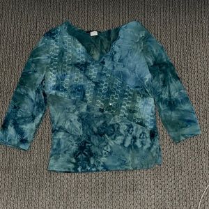 Vintage green/blue blouse
